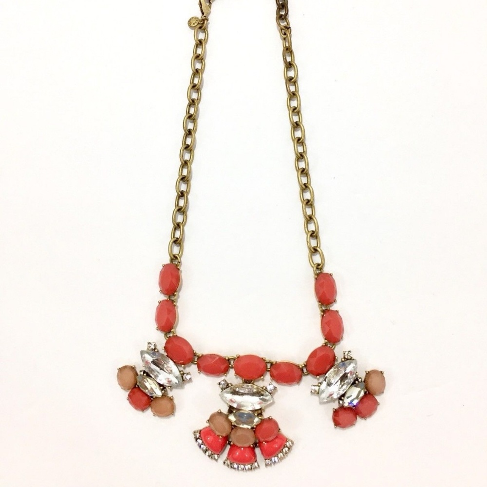 J Crew Statement Necklace Gold Tone Chain